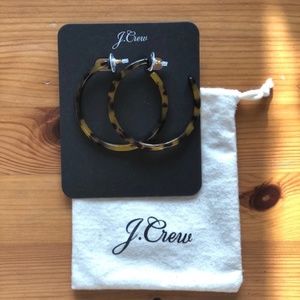 NWOT JCREW Tortoise shell hoop earrings